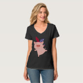 Fourth of July Pig T-Shirt (Vorderseite Vollansicht)