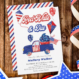 Fourth of July Red White & Due Baby Shower Einladung