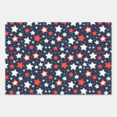 Fourth Of July Wrapping Paper Flat Sheet Set of 3 Geschenkpapier Set (Vorderseite 3)