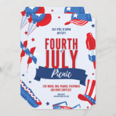 #FourthOfJulyPicnicLiveParadeFireWorksSurpises Einladung (Vorne/Hinten)