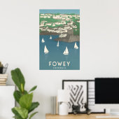 Fowey Cornwall Reiseplakat Poster (Heimbüro)