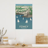 Fowey Cornwall Reiseplakat Poster (Küche)