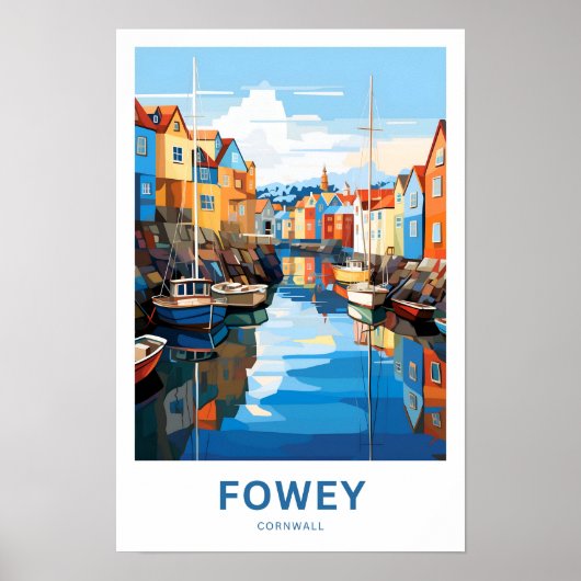 Fowey Cornwall Travel Print Poster (Vorne)
