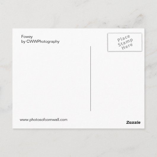 Fowey Postkarte (Rückseite)