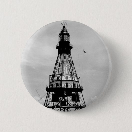 Fowey schaukelt Leuchtturm Button (Vorderseite)