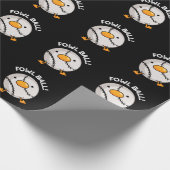 Fowl Ball Funny Sports Puck Dark BG Geschenkpapier (Ecke)