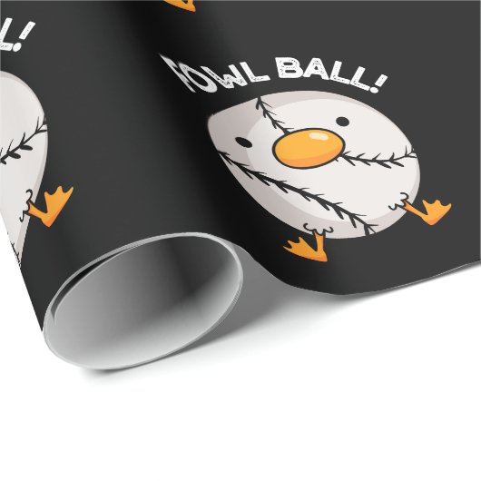 Fowl Ball Funny Sports Puck Dark BG Geschenkpapier (Rolleneckpunkt)