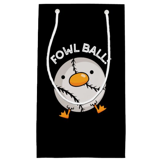 Fowl Ball Funny Sports Puck Dark BG Kleine Geschenktüte (Vorderseite)