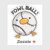 Fowl Ball Funny Sports Puff Aufkleber (Blatt)