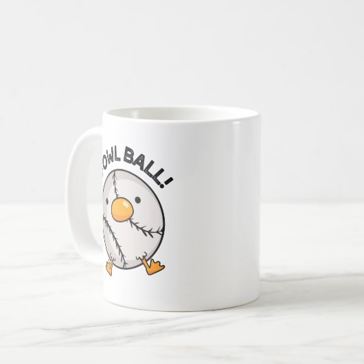 Fowl Ball Funny Sports Puff Kaffeetasse (Vorderseite Links)