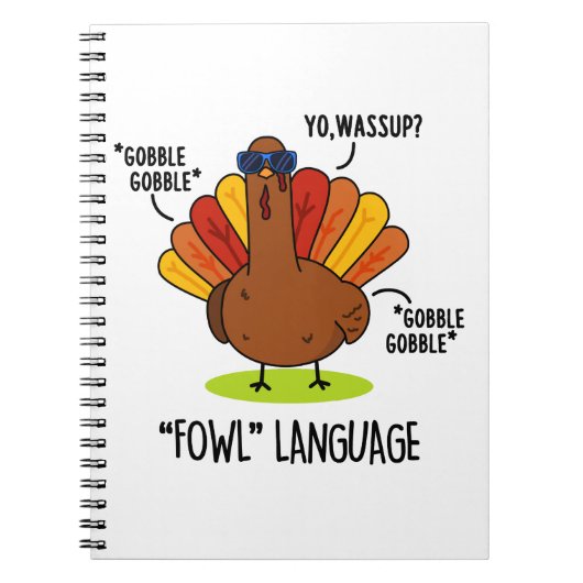 Fowl Language Funny Turkey Pub Notizblock (Vorderseite)