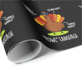 Fowl Language Funny Turkey Puck Dark BG Geschenkpapier (Rolleneckpunkt)