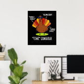 Fowl Language Funny Turkey Puck Dark BG Poster (Heimbüro)