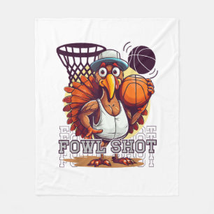 Fowl shot - Happy Thanksgiving Funny Turkey Basket Fleecedecke