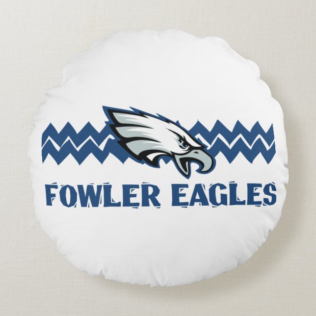Fowler Eagles Rundes Kissen (Vorderseite)