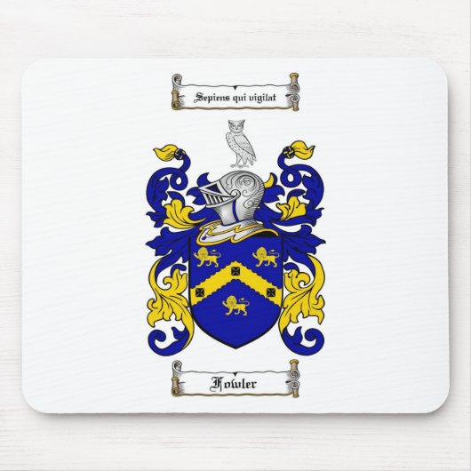FOWLER-FAMILIENWAPPEN - FOWLER-WAPPEN MOUSEPAD (Vorne)