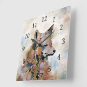 Fox 1 quadratische wanduhr (Winkel)