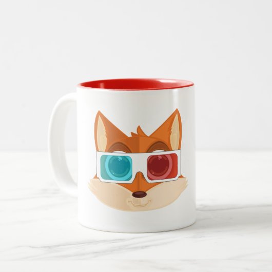 Fox - 3D Zweifarbige Tasse (Vorderseite Links)