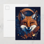 Fox Abstrakt Surreal Moderne Boho Fantasy Art Postkarte (Vorne/Hinten)