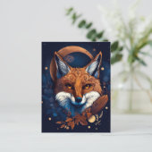 Fox Abstrakt Surreal Moderne Boho Fantasy Art Postkarte (Stehend Vorderseite)