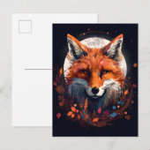 Fox Abstrakt Surreal Moderne Boho Fantasy Art Postkarte (Vorne/Hinten)