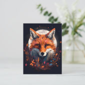 Fox Abstrakt Surreal Moderne Boho Fantasy Art Postkarte (Stehend Vorderseite)