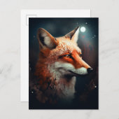 Fox Abstrakt Surreal Moderne Boho Fantasy Art Postkarte (Vorne/Hinten)