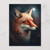 Fox Abstrakt Surreal Moderne Boho Fantasy Art Postkarte (Vorderseite)