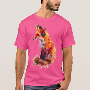 Fox Abstrakte Malerei Art Colorful Fox T-Shirt
