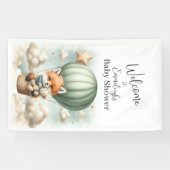 Fox Adventure Balloon Baby Shower Vertical Welcome Banner (Horizontal)