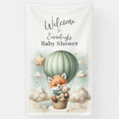 Fox Adventure Balloon Baby Shower Vertical Welcome Banner (Vertikal)