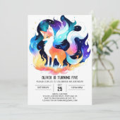 Fox Adventures in Nature Geburtstag Einladung (Stehend Vorderseite)