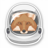 Fox als Astronaut mit Helm Aufkleber (Vorderseite)