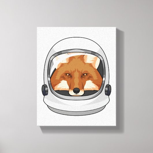 Fox als Astronaut mit Helm Leinwanddruck (Vorderseite)