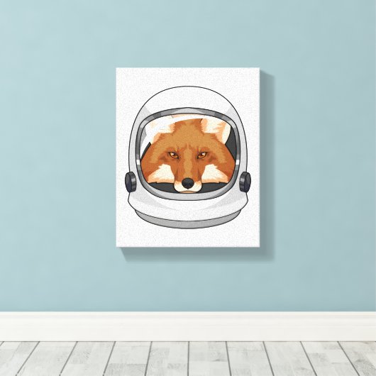 Fox als Astronaut mit Helm Leinwanddruck (Insitu (Holzboden))