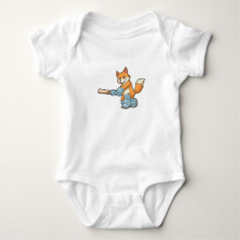 Fox als Batsman mit Cricket Flex Baby Strampler