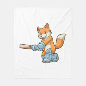 Fox als Batsman mit Cricket Flex Fleecedecke (Vorderseite)
