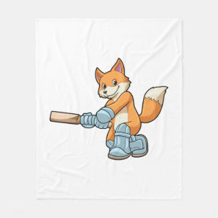 Fox als Batsman mit Cricket Flex Fleecedecke