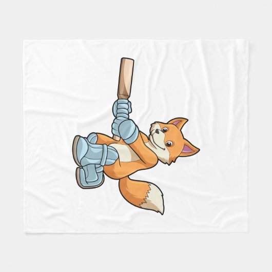 Fox als Batsman mit Cricket Flex Fleecedecke (Vorderseite (Horizontal))