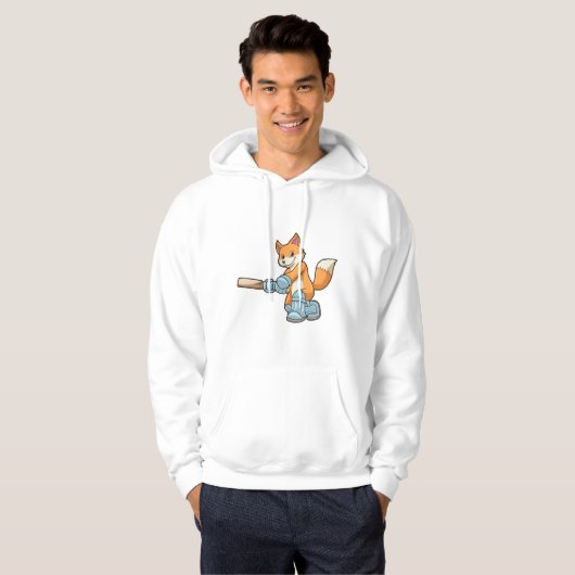 Fox als Batsman mit Cricket Flex Hoodie (Vorne ganz)