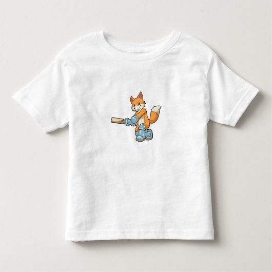 Fox als Batsman mit Cricket Flex Kleinkind T-shirt (Vorderseite)