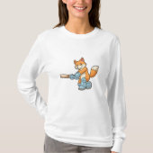 Fox als Batsman mit Cricket Flex T-Shirt (Vorderseite)