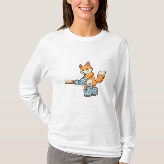 Fox als Batsman mit Cricket Flex T-Shirt (Vorderseite)