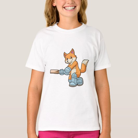 Fox als Batsman mit Cricket Flex T-Shirt (Vorderseite)