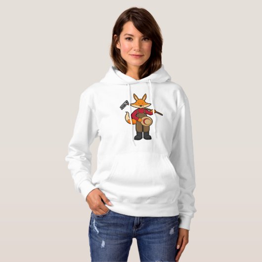 Fox als Bauer mit Rake & Hat Hoodie (Vorne ganz)