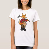 Fox als Bauer mit Rake & Hat T-Shirt (Vorderseite)