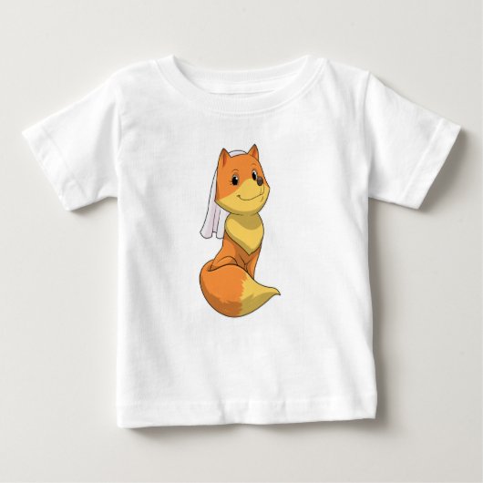 Fox als Bride mit Veil Baby T-shirt (Vorderseite)