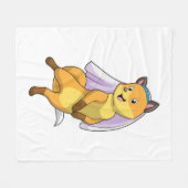 Fox als Bride mit Veil Fleecedecke (Vorderseite (Horizontal))