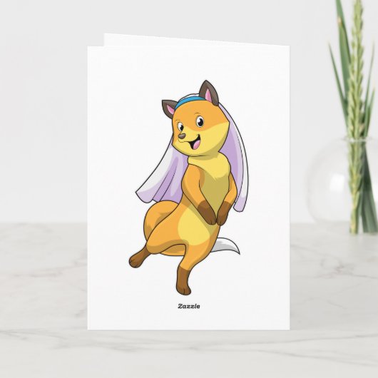 Fox als Bride mit Veil Karte (Rückseite)