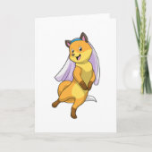 Fox als Bride mit Veil Karte (Vorderseite)
